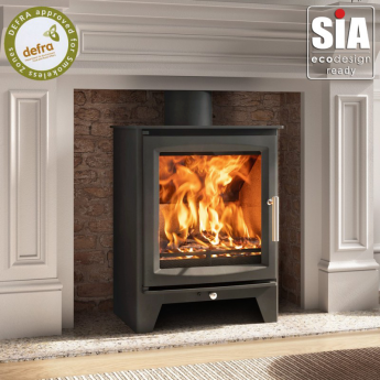 DARK GREY - Ecosy+ Hampton 5 XL - Defra Approved - Eco Design Approved - 5kw - Woodburning Stove